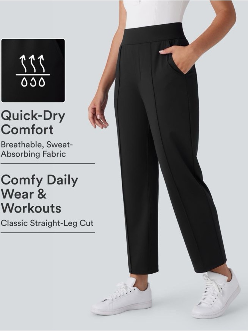 NWT Mid High Waisted Pockets Quick Dry Golf Pants-Golf Tee-UPF40+